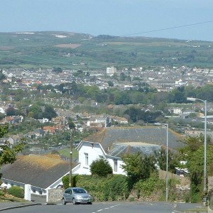 View of Penzance from top of Chywoone Hill