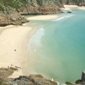 Low tide at Porthcurno from the Minack - 17May10