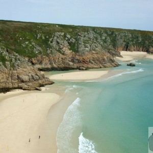 Low tide at Porthcurno from the Minack - 17May10