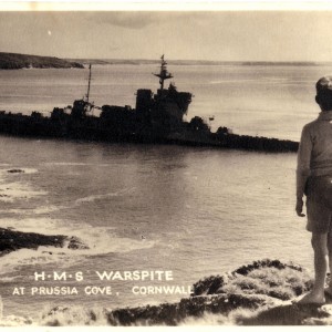 H.M.S. Warspite at Prussia Cove Cornwall
