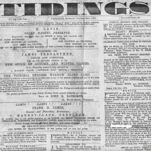 Tidings 29th October 1875 Upper Part Page 1