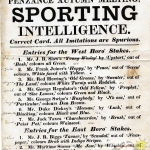 Sporting Intelligence 1862 Penzance Autumn Meeting Pt1