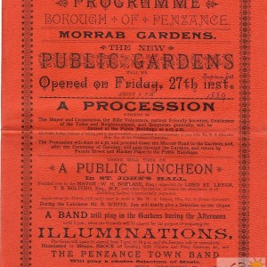 Opening of Morrab Gardens September 27th 1889