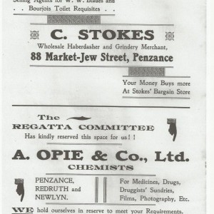 1933 - PENZANCE ROYAL REGATTA PROGRAMME