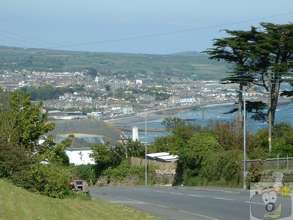 View of Penzance from top of Chywoone Hill